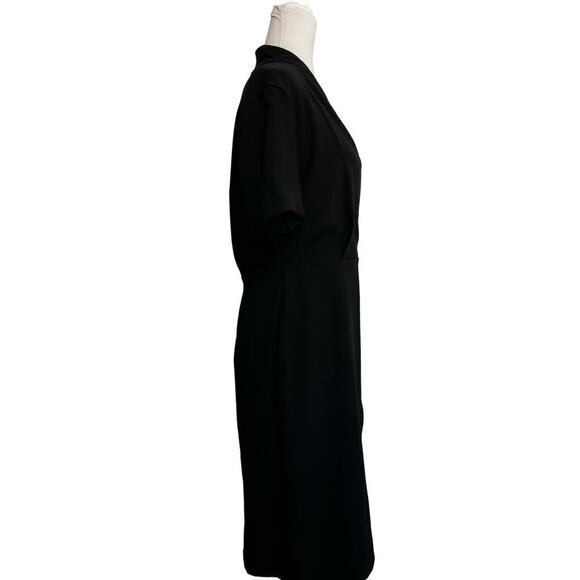 M.M.‎ Lafleur Dress Short Sleeve Cross Wrap Front Black Size 10 - Picture 3 of 13